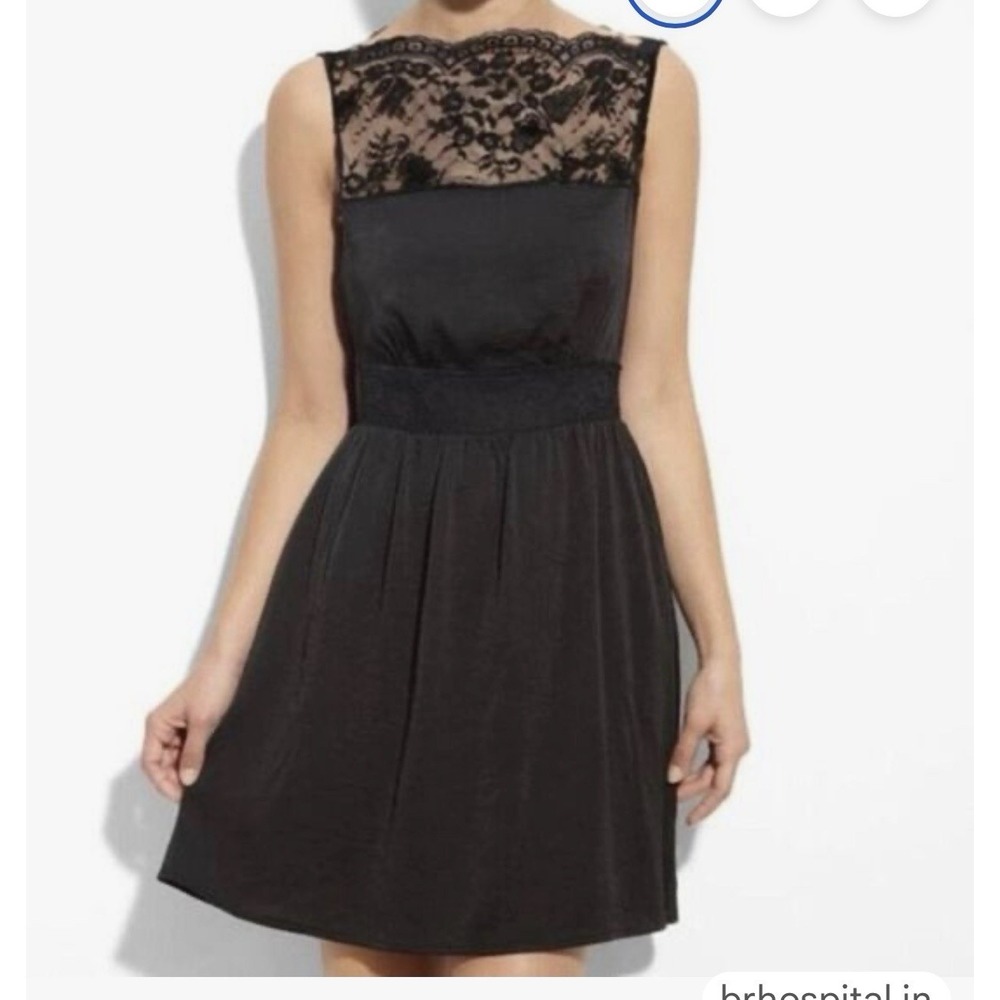 Free People Women's Black Lace Mini Tea For Two‎ Size XS Little Black Dress LBD